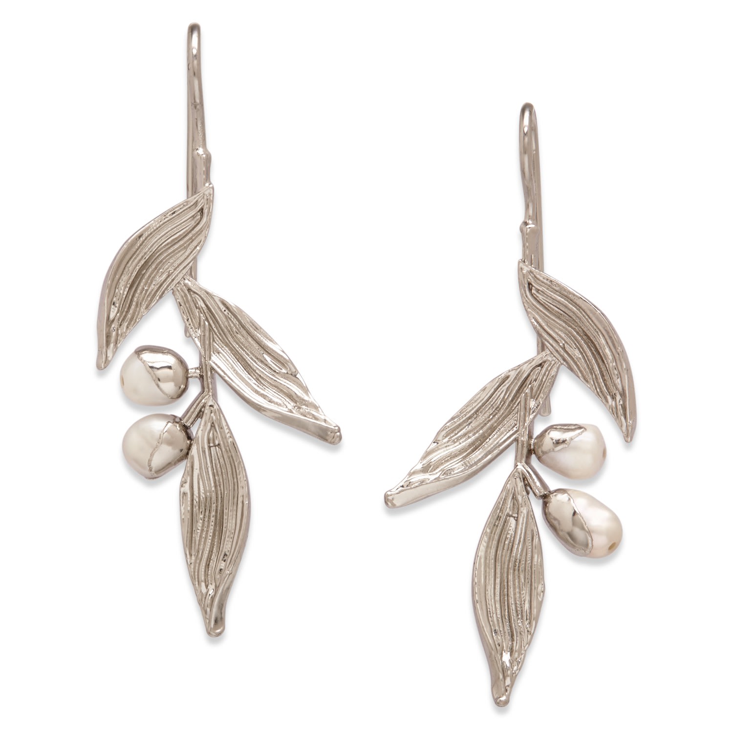 Women’s Silver White Haya Earrings With Baroque Pearls Dhwani Bansal