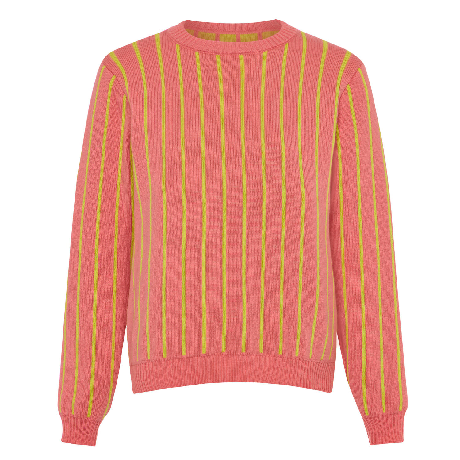 Ingmarson Women's Pink / Yellow Thin Striped Wool & Cashmere Jumper Pink & Yellow In Pink