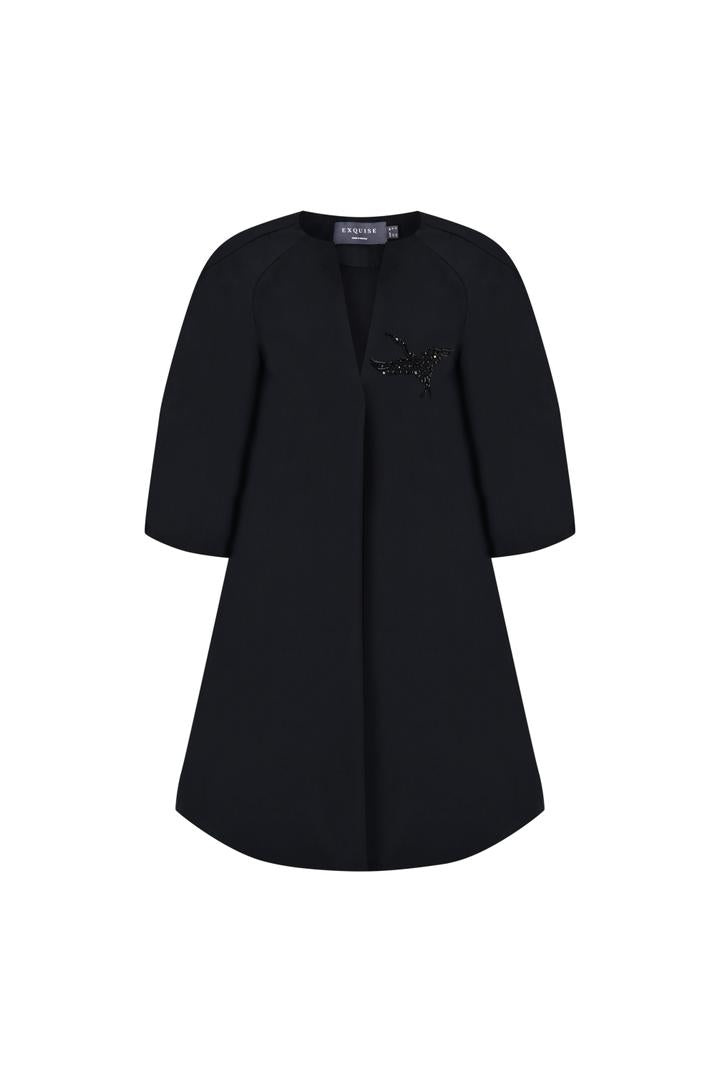 Women's Regular Graceful Sheer-Sleeve Wrap Dress