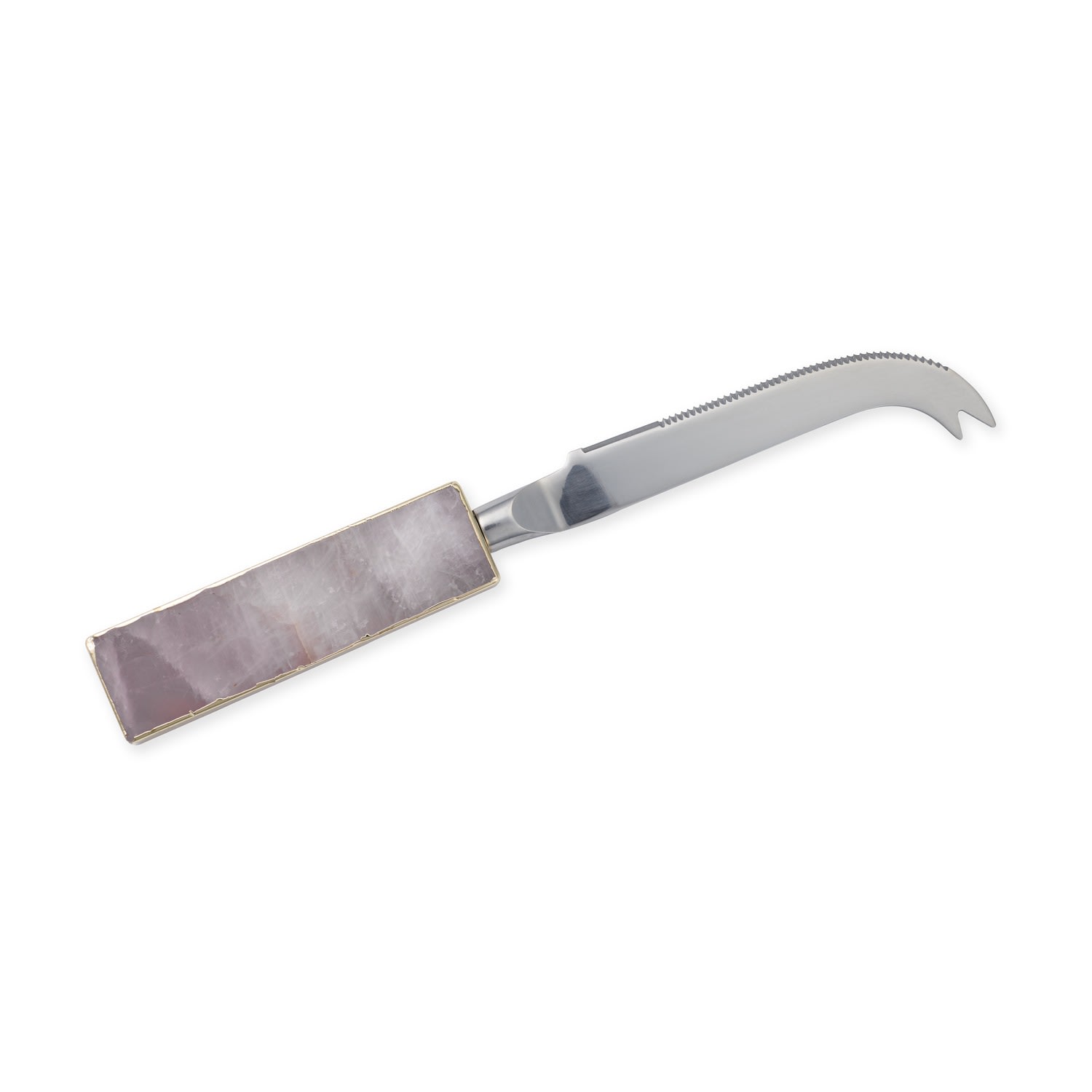 Rose Quartz Soft Cheese Knife - Gold Greatfool