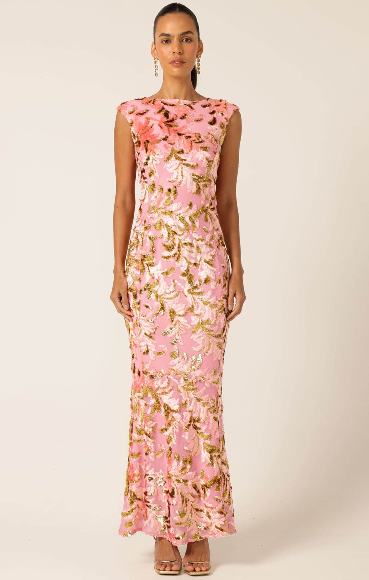 Sacha Drake Heavenly Heights Maxi Dress - Gold/Pink