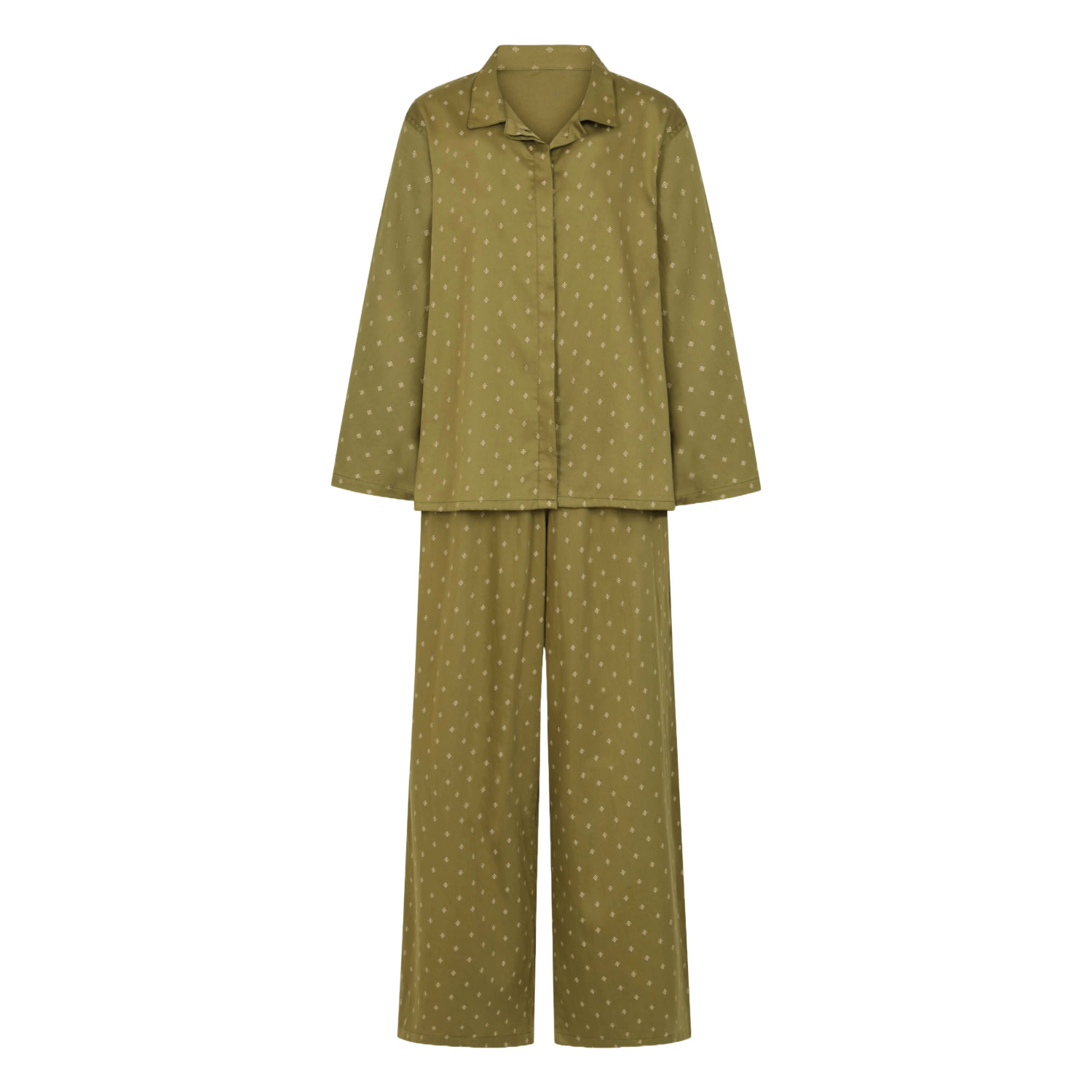 Butter Green Women's Long Pyjama Set - The Pistachio In Green