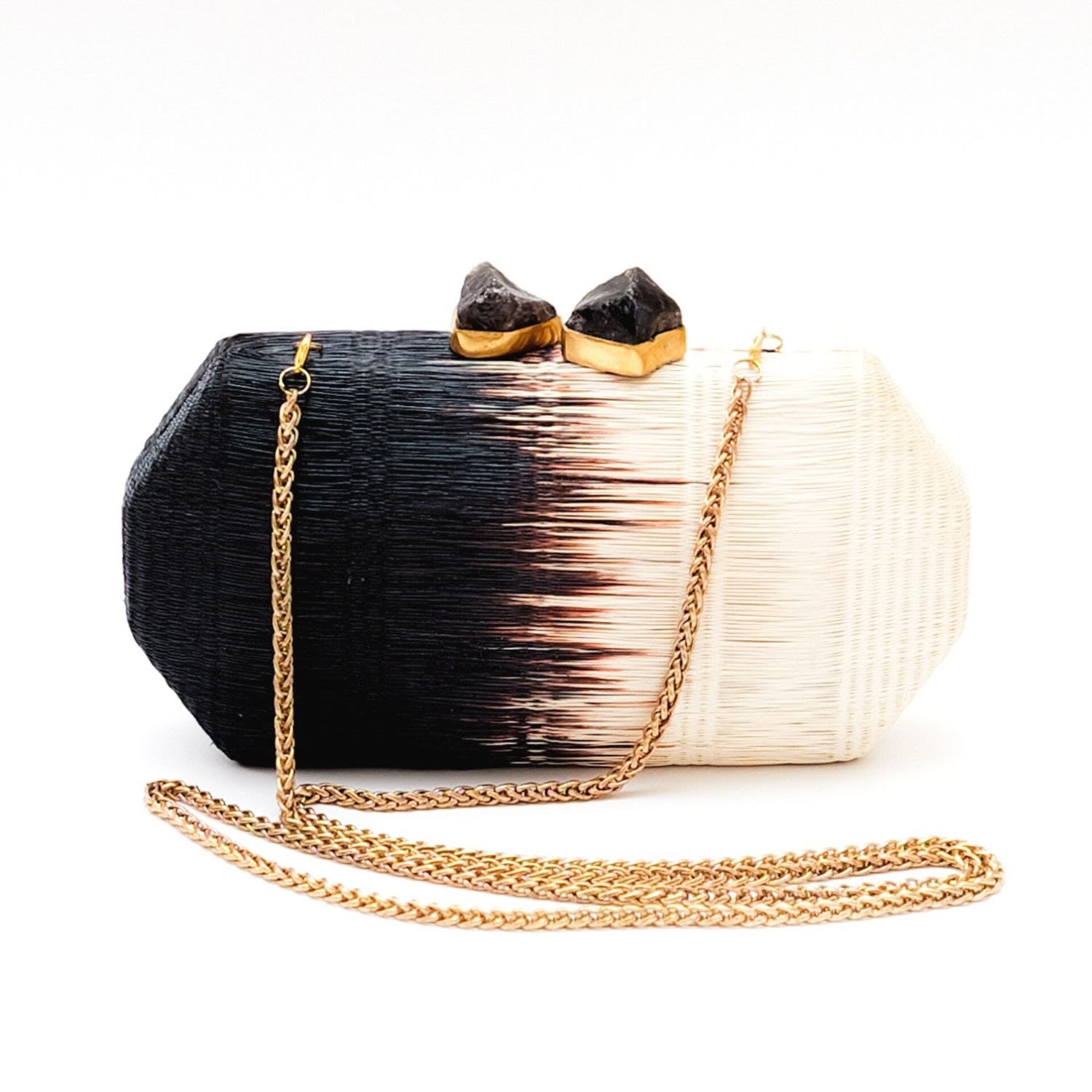 Likha Black And White Clutch