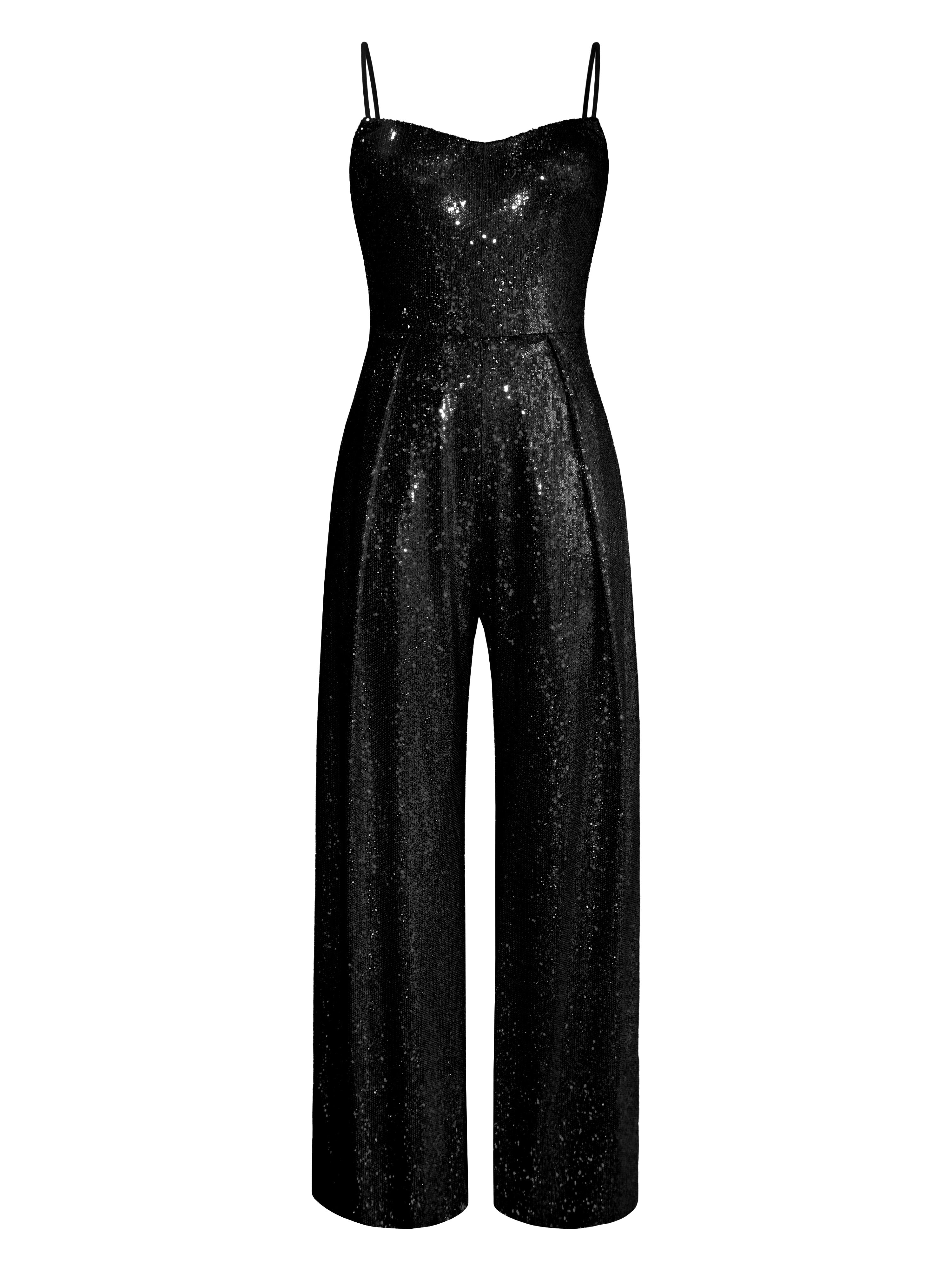 Sequin Spaghetti Strap Blouson Jumpsuit