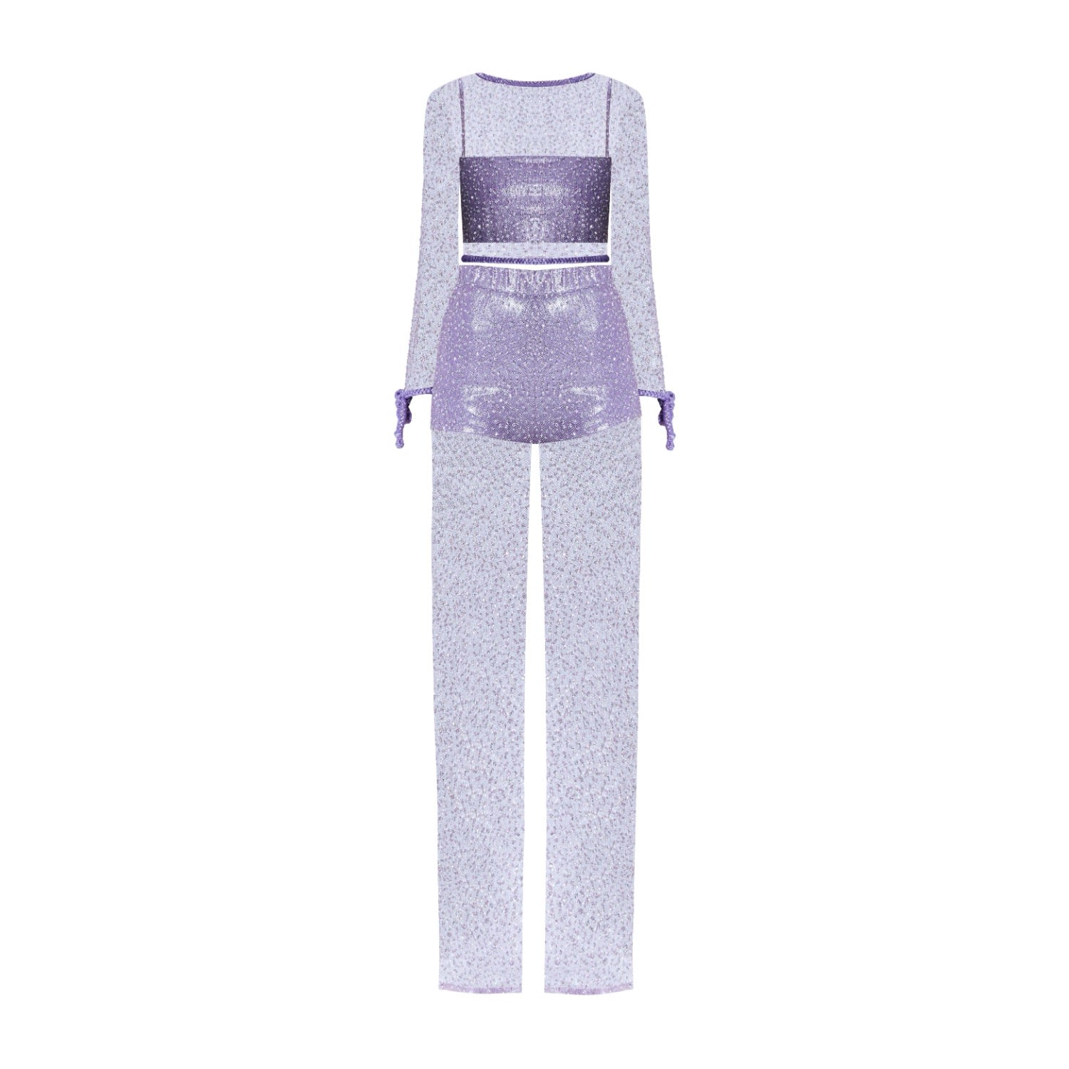 Nur Karaata Pink / Purple D Maris Pant & Top Set In Pink/purple