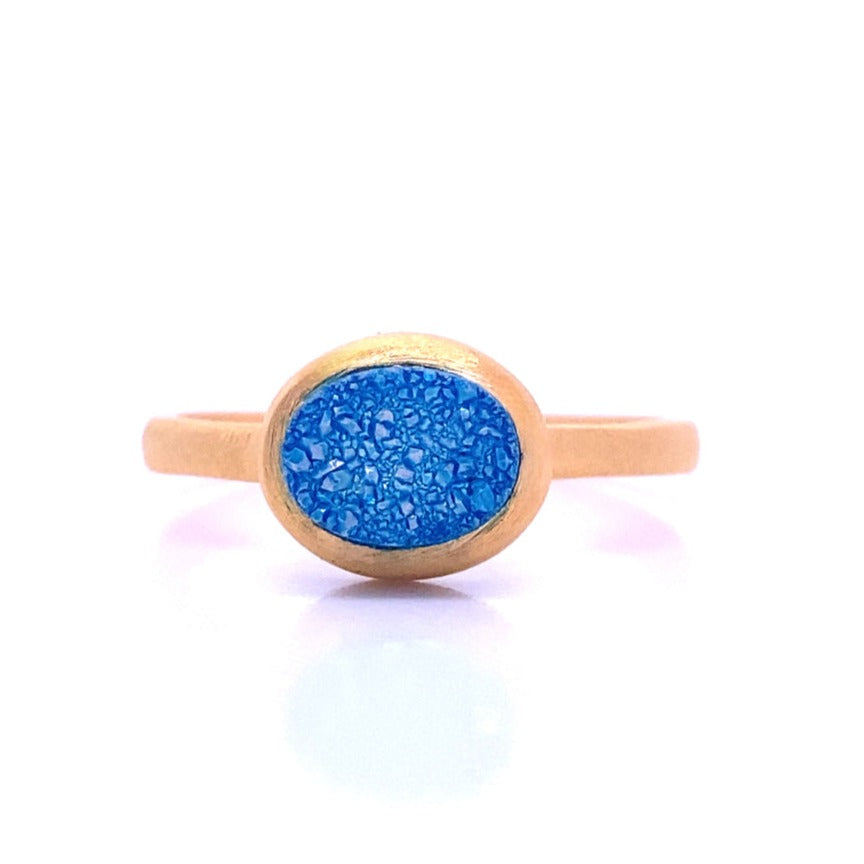 Women’s Balls Of Fire Stacking Ring In Blue Druzy Gem Bazaar Jewellery