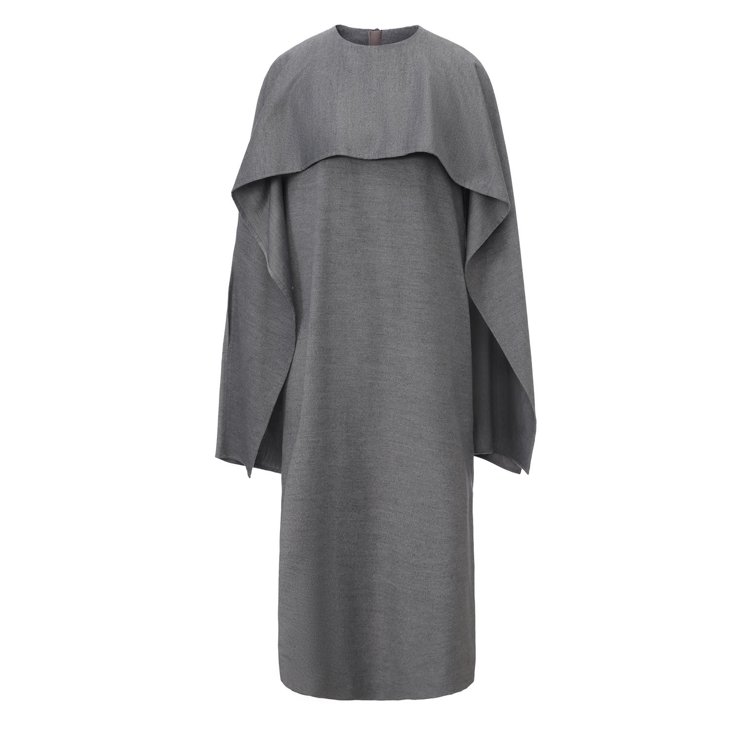 Front Row Shop Women's Grey Opera Cape Maxi Dress In Gray