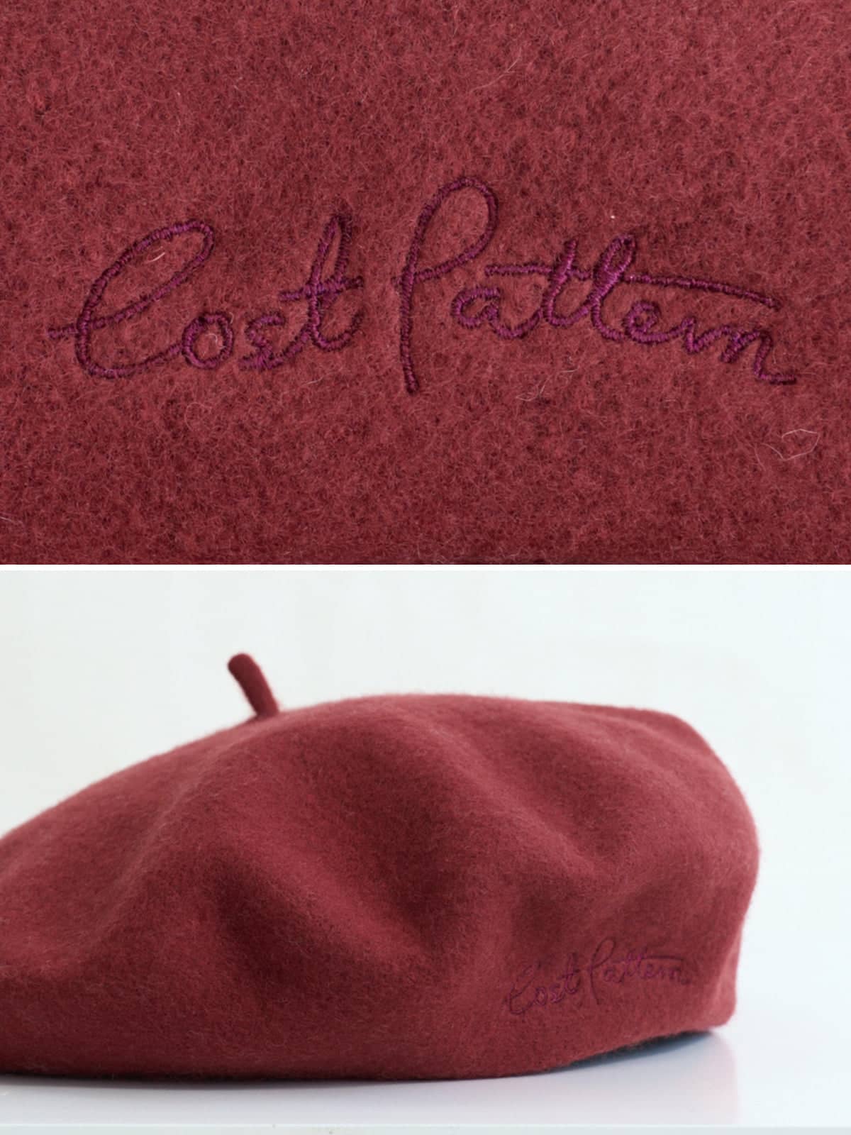 Bon Chic Wool Beret- Bordeaux Red | Lost Pattern NYC | Wolf & Badger