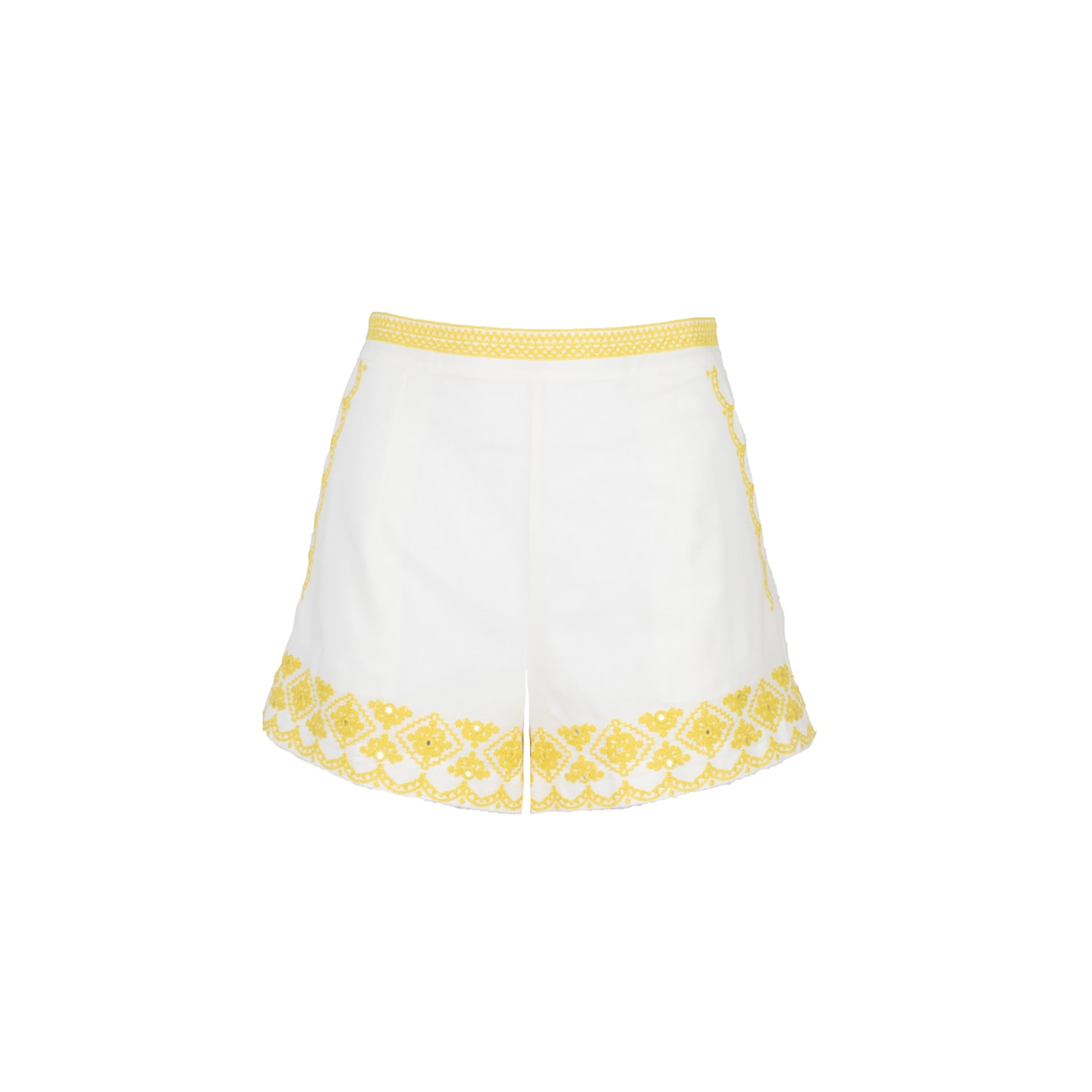 White Gina Shorts - Organic Cotton Linen Extra Small Secret Mission