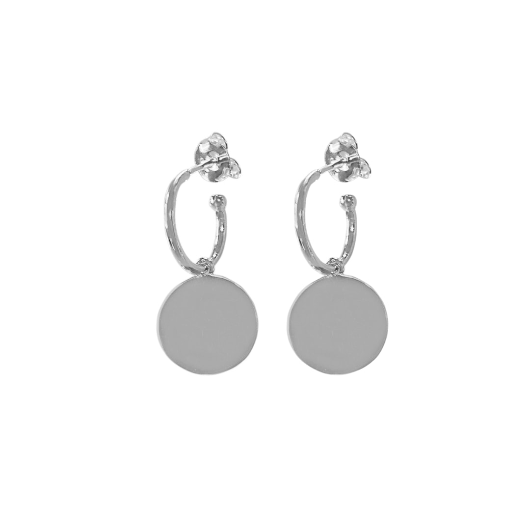 Women’s Demi Silver Disc Hoop Earrings Fv Jewellery