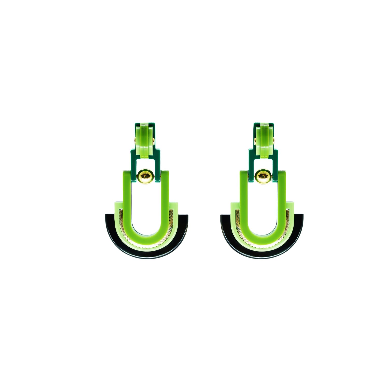 Gissa Bicalho Women's Handmade Earring Acrylic Craft Verner / Green