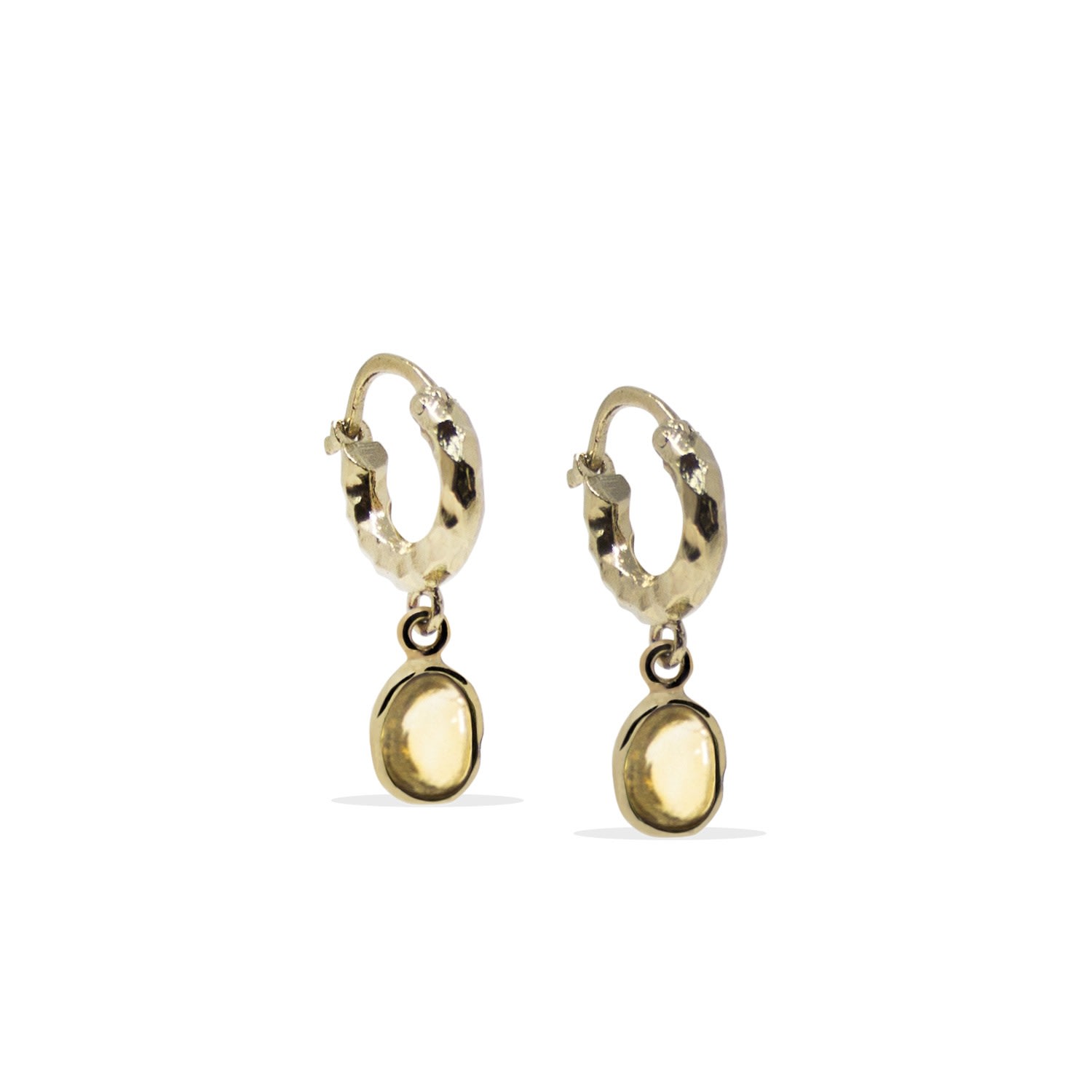 Vintouch Italy Women's Cosmo Gold-plated Yellow Citrine Hoop Earrings In Yellow