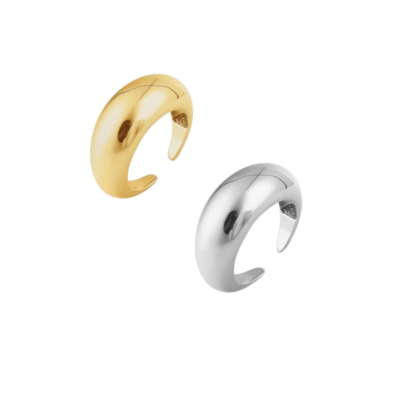 Women's Gold / Silver Duo Dome Mix Gold & Silver Layering Set In Sterling Silver | Spero London