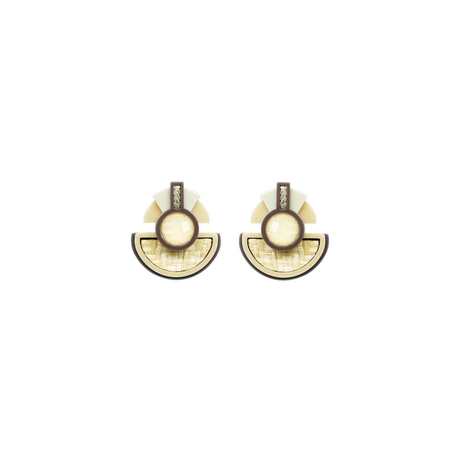 Gissa Bicalho Women's Neutrals Acrylic Handmade Earring Jaci Kahki In Green
