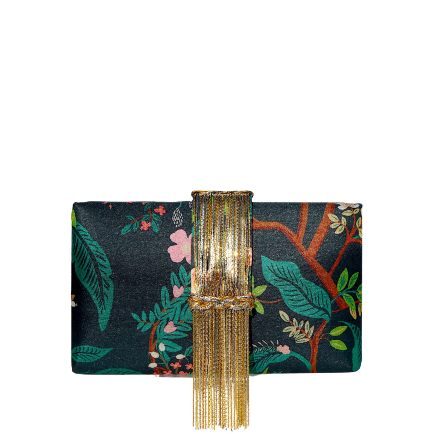 Women’s Blue Jungle Fringe Clutch Bag Simitri