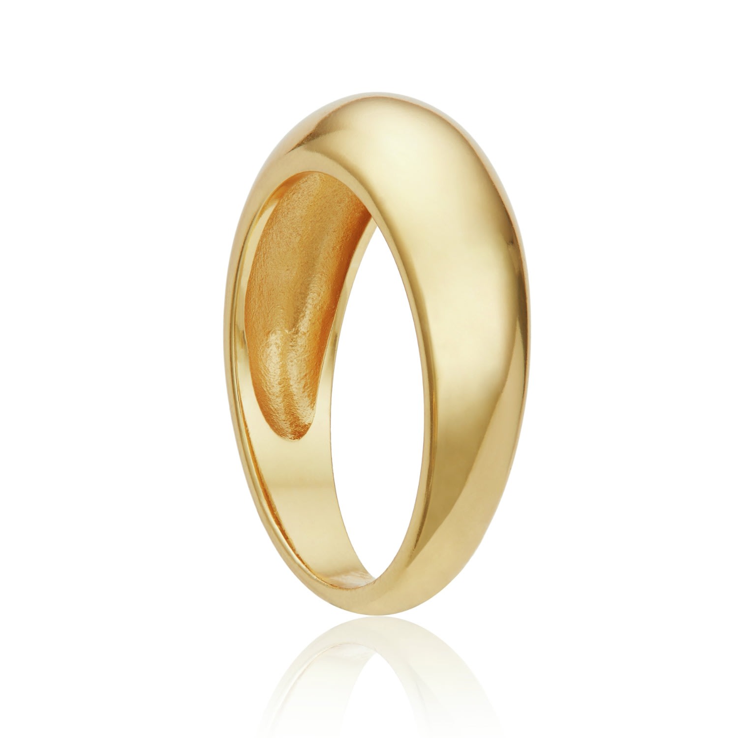 Lily & Roo Women's Gold Plain Dome Ring In Gold