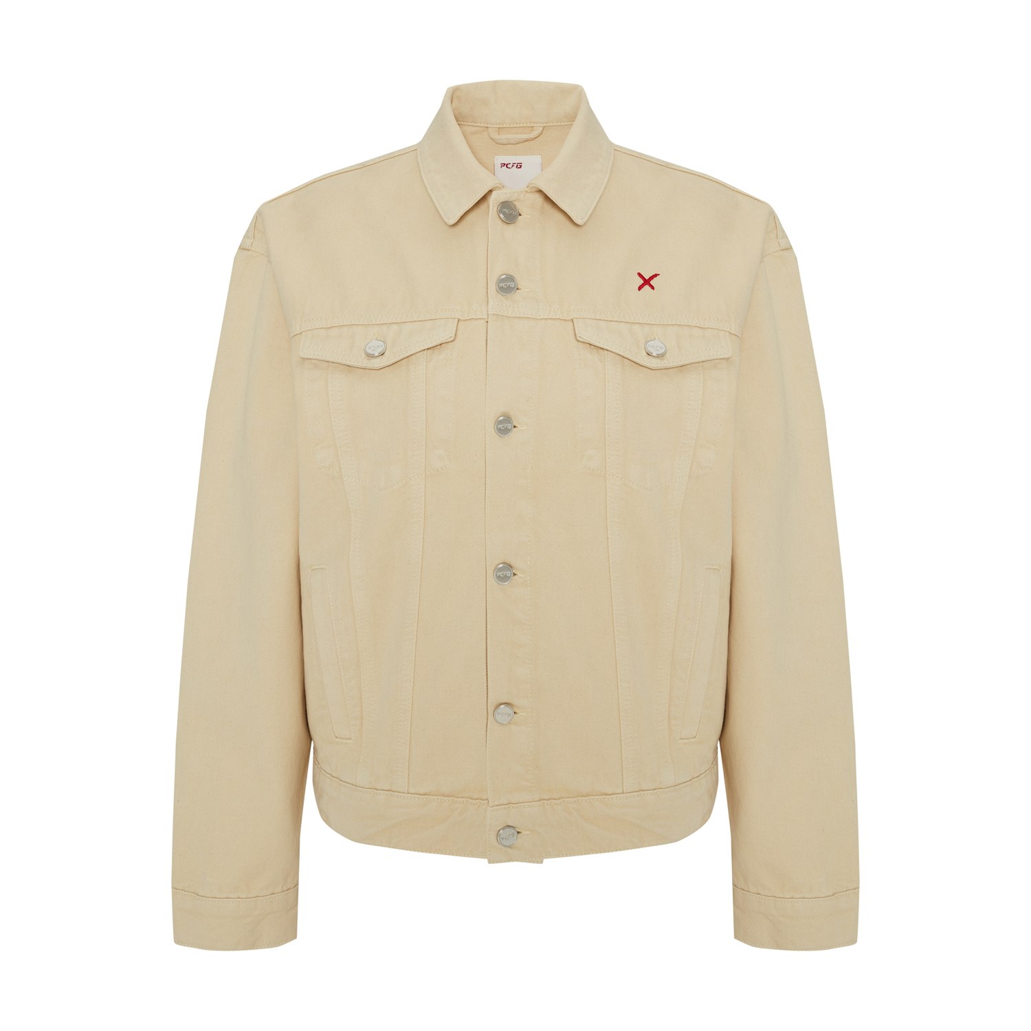 Pcfg Women's Neutrals Logo Denim Jacket - Chino Neutral