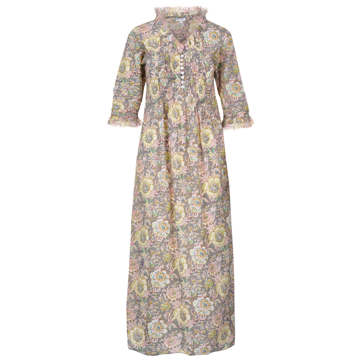 Women’s Cotton Annabel Maxi Dress In Dove Grey Floral XXXL At Last...