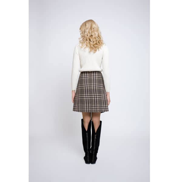 Rumour London Isla Checked Wool Blend Mini Skirt
