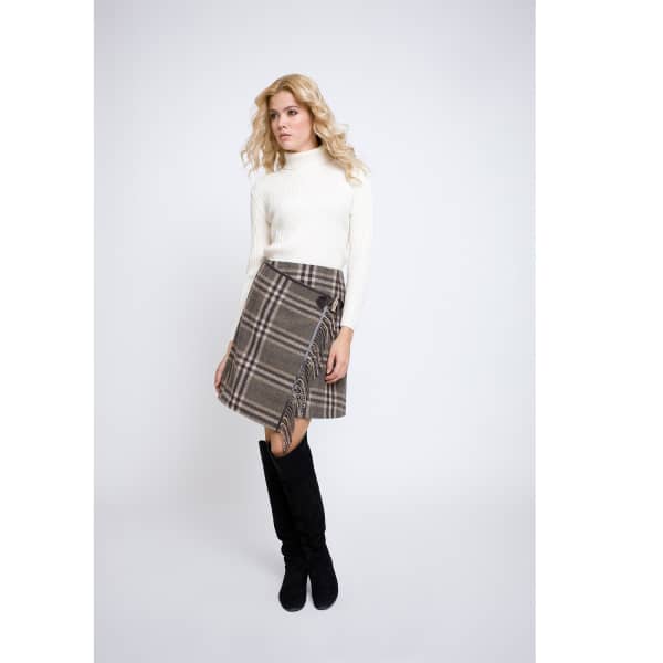 Rumour London Isla Checked Wool Blend Mini Skirt