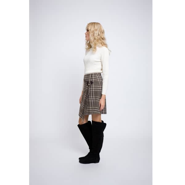 Rumour London Isla Checked Wool Blend Mini Skirt