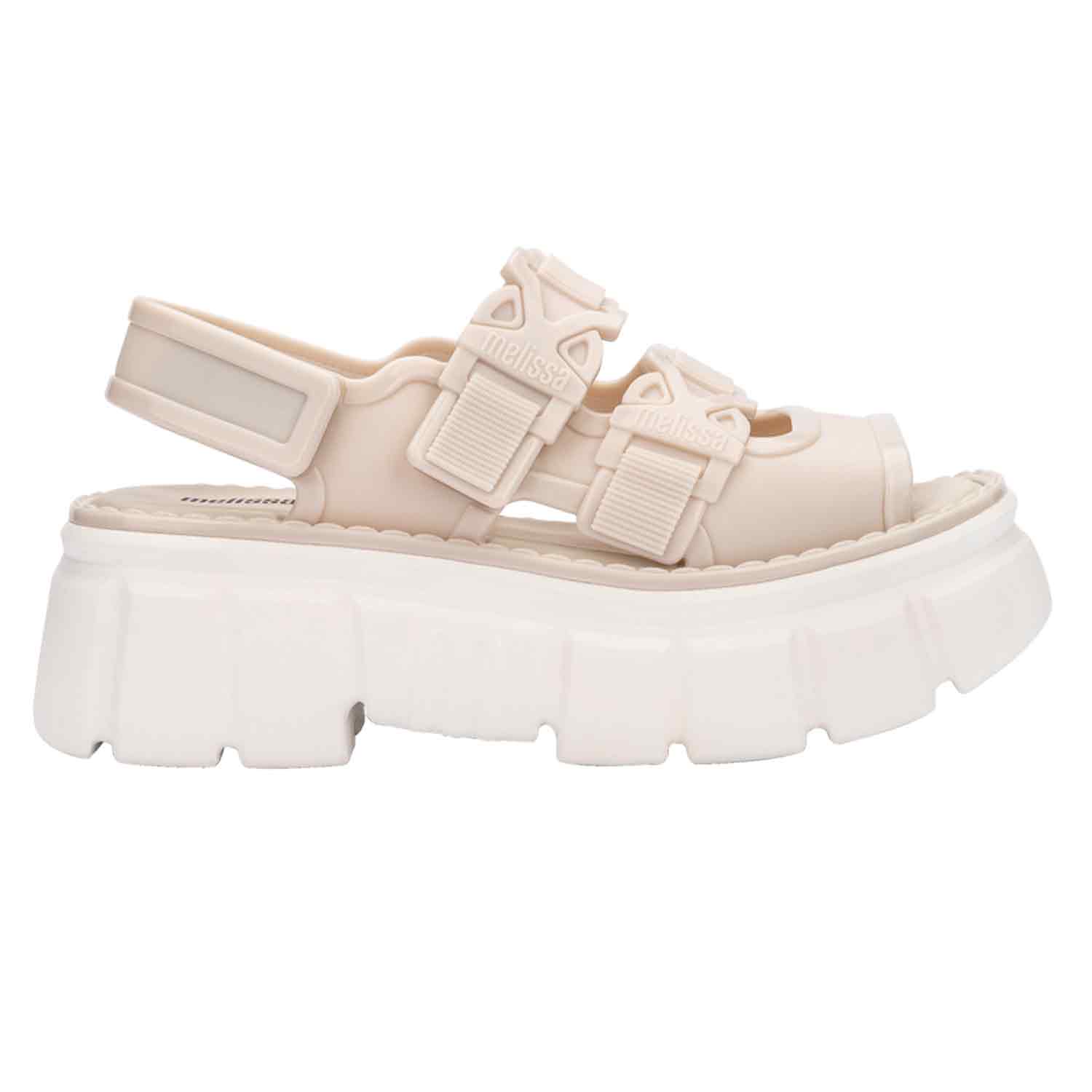 Melissa Women's Neutrals / White Rebel Utility Sandal Platform - Beige White In White