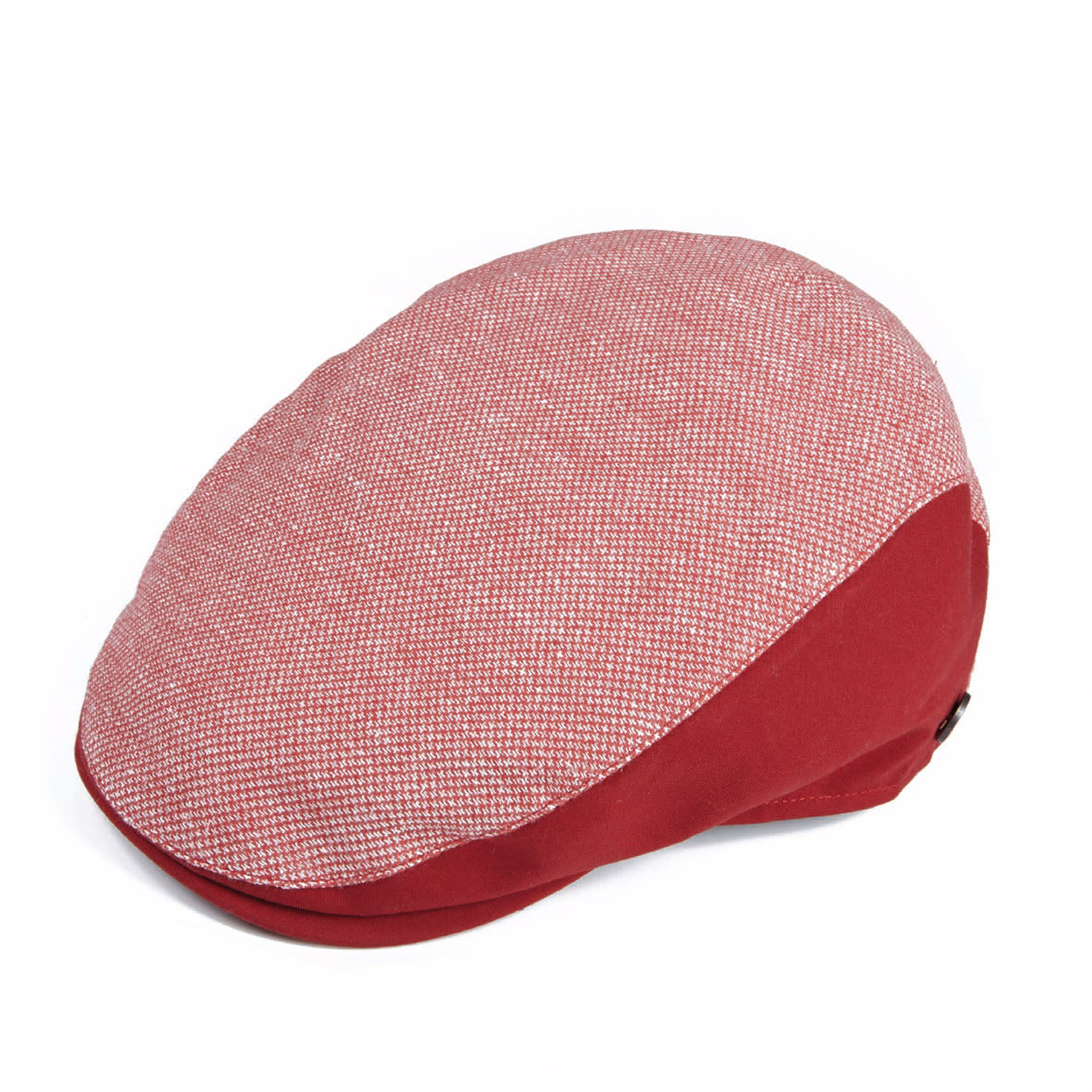 Dasmarca Hats Ian Red Linen Cotton Summer Italian Flat Cap For Men In Red