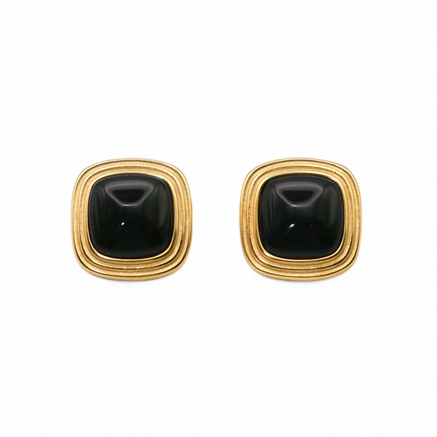 Miss Cecilia Women's Black / Gold Midnight Luxe Ear Studs