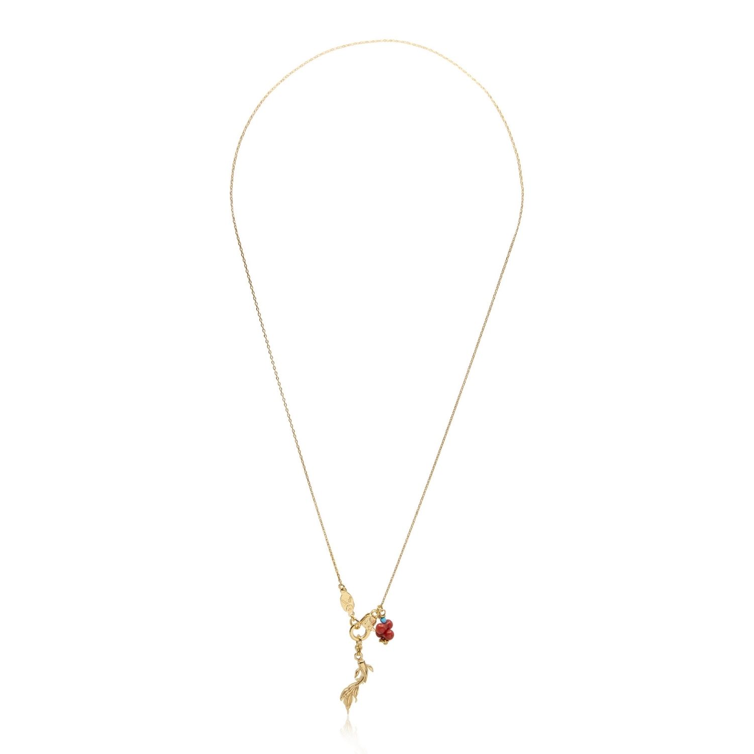 Atelier Petites Pierres Women's Gold / Rose Gold Lucky Coi - Fish Pendant Necklace