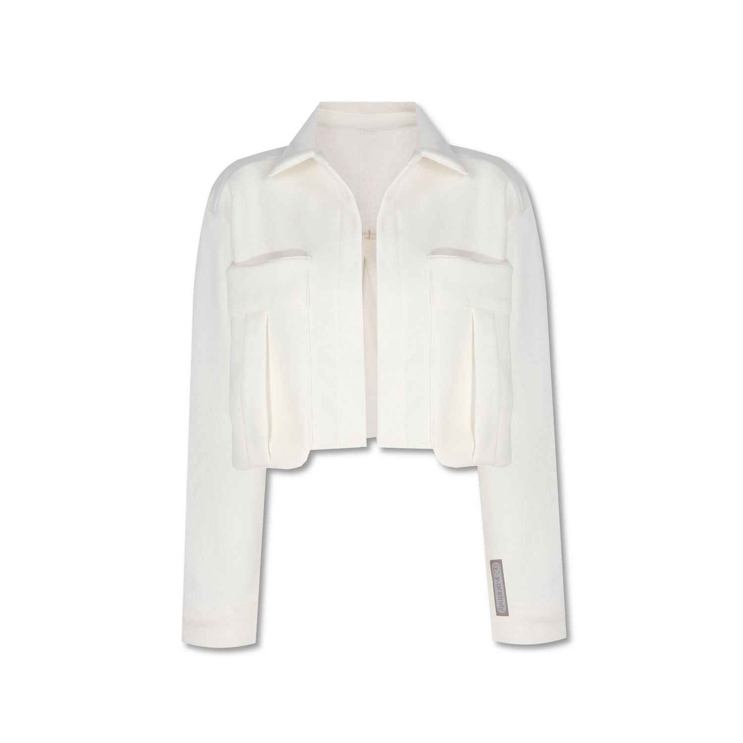 Yorstruly Women's White Cropped Jacket- Vanilla