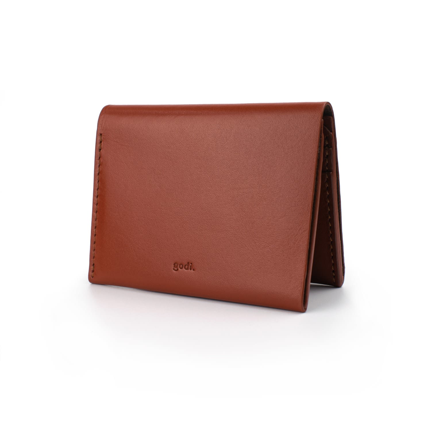 Godi. Men's Handmade Bifold Leather Wallet - Rust Brown In Brown