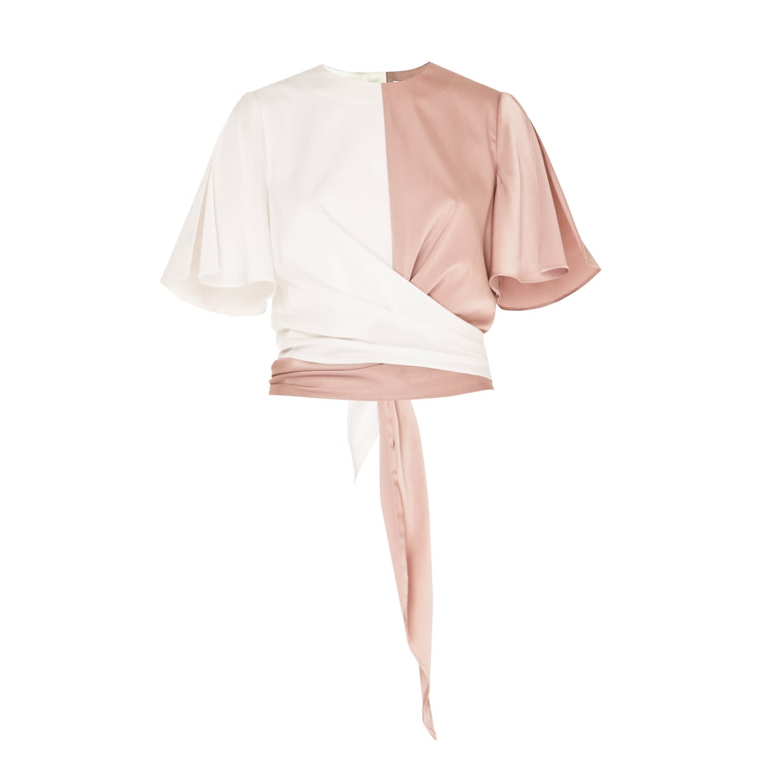 white satin wrap top