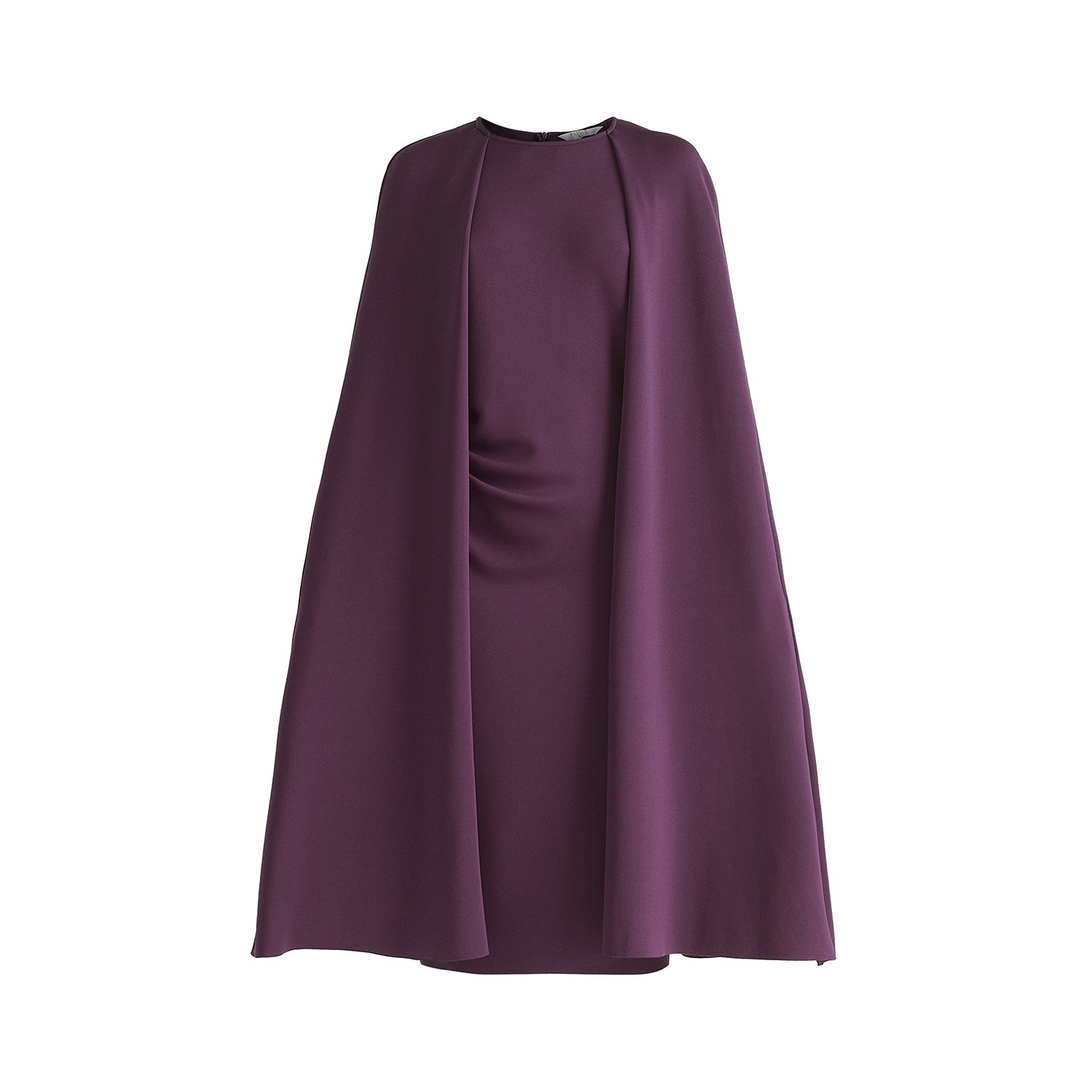 Paisie Women's Pink / Purple Cape Sleeves Dress With Waist Details In Midnight Plum In Pink/purple
