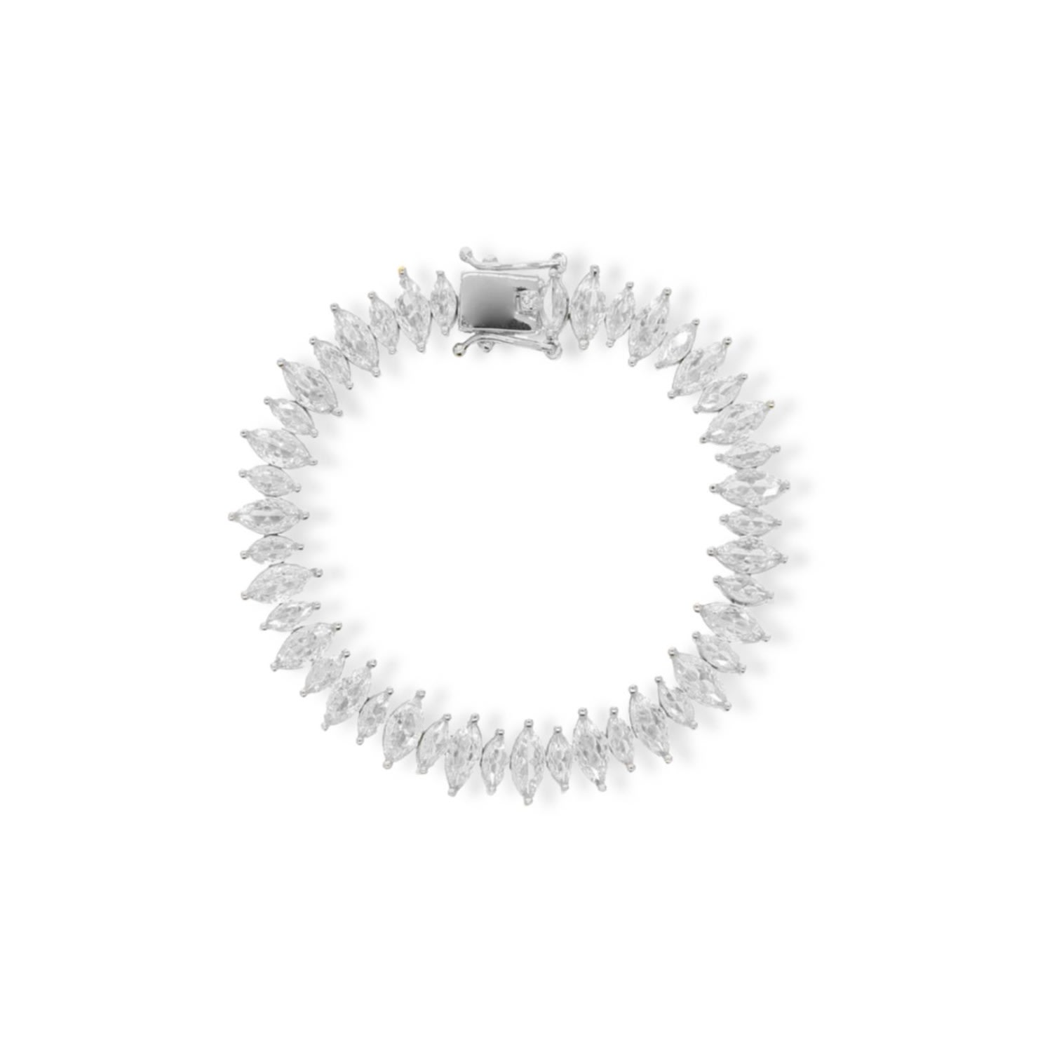 Viea Women's Naomi Horse Eye Tennis Chain Bracelet - Silver
