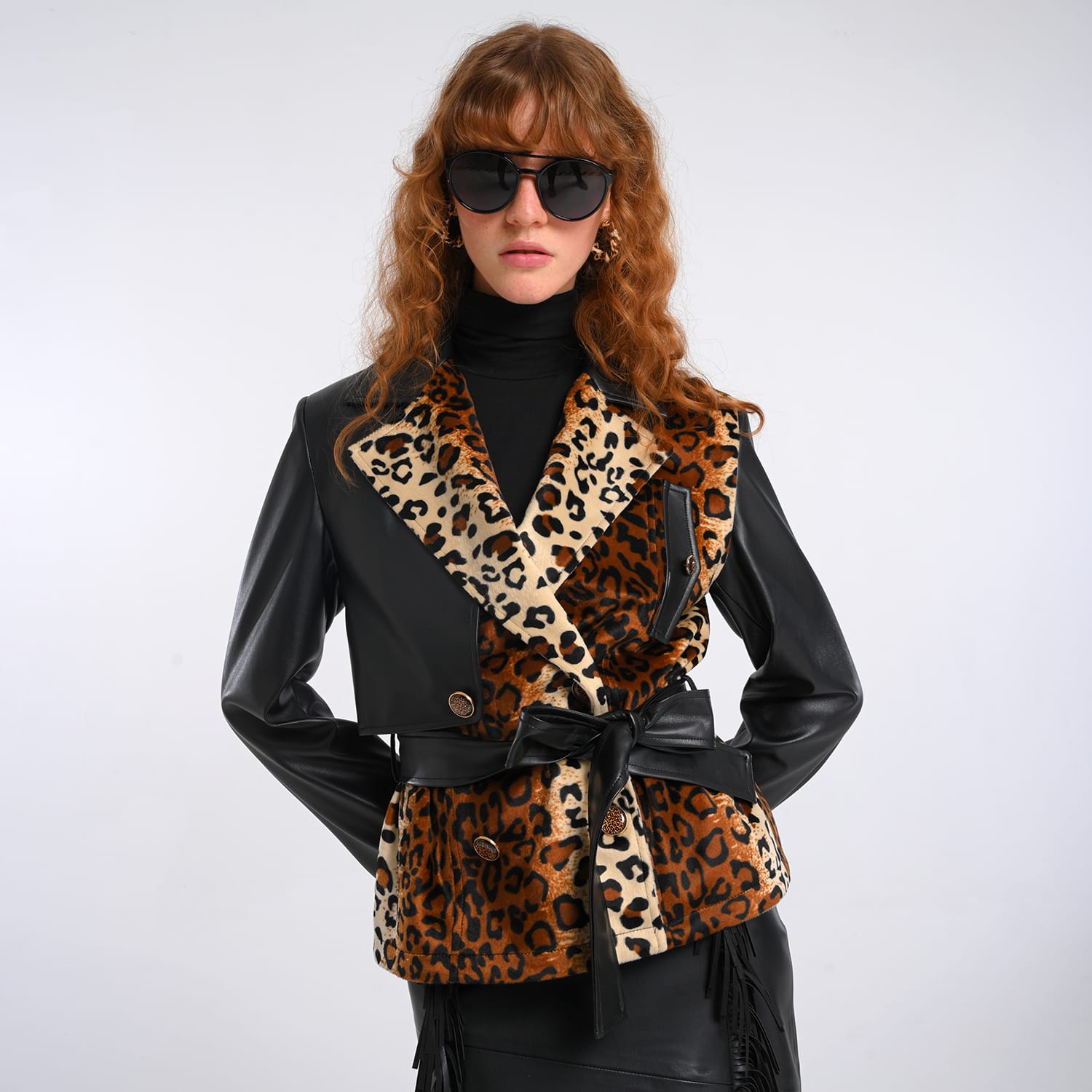 Leopard Print And Vegan Leather Jacket | Lalipop Design | Wolf 