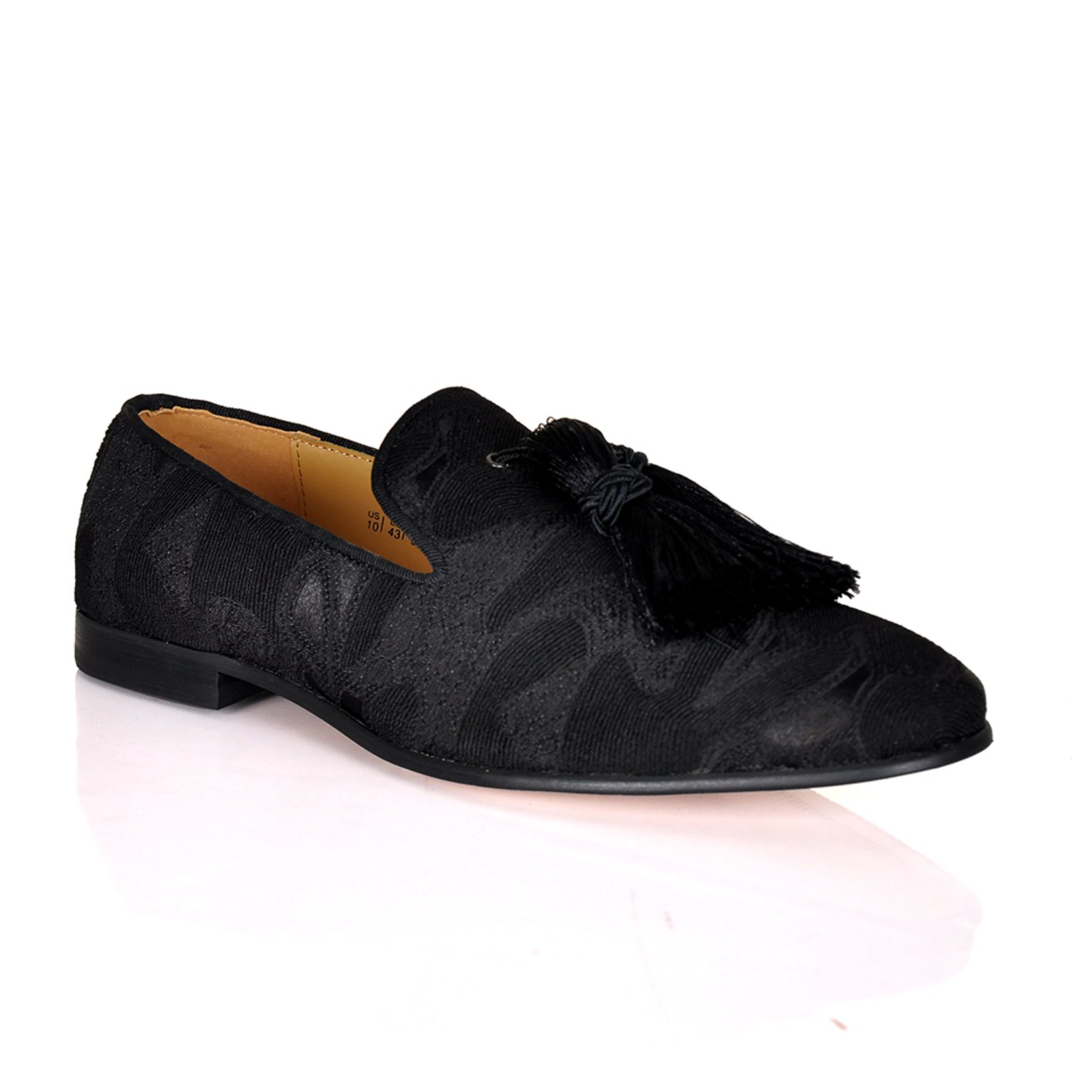 Men’s Alberto Abstract Jacquard Loafers - Black 9 Uk David Wej