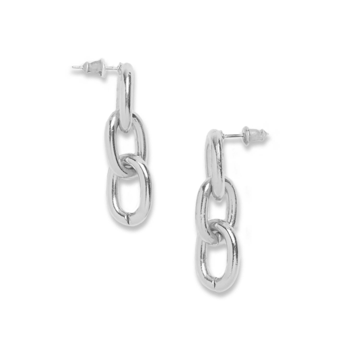 Women’s Triple Link Earring - Silver Lovard