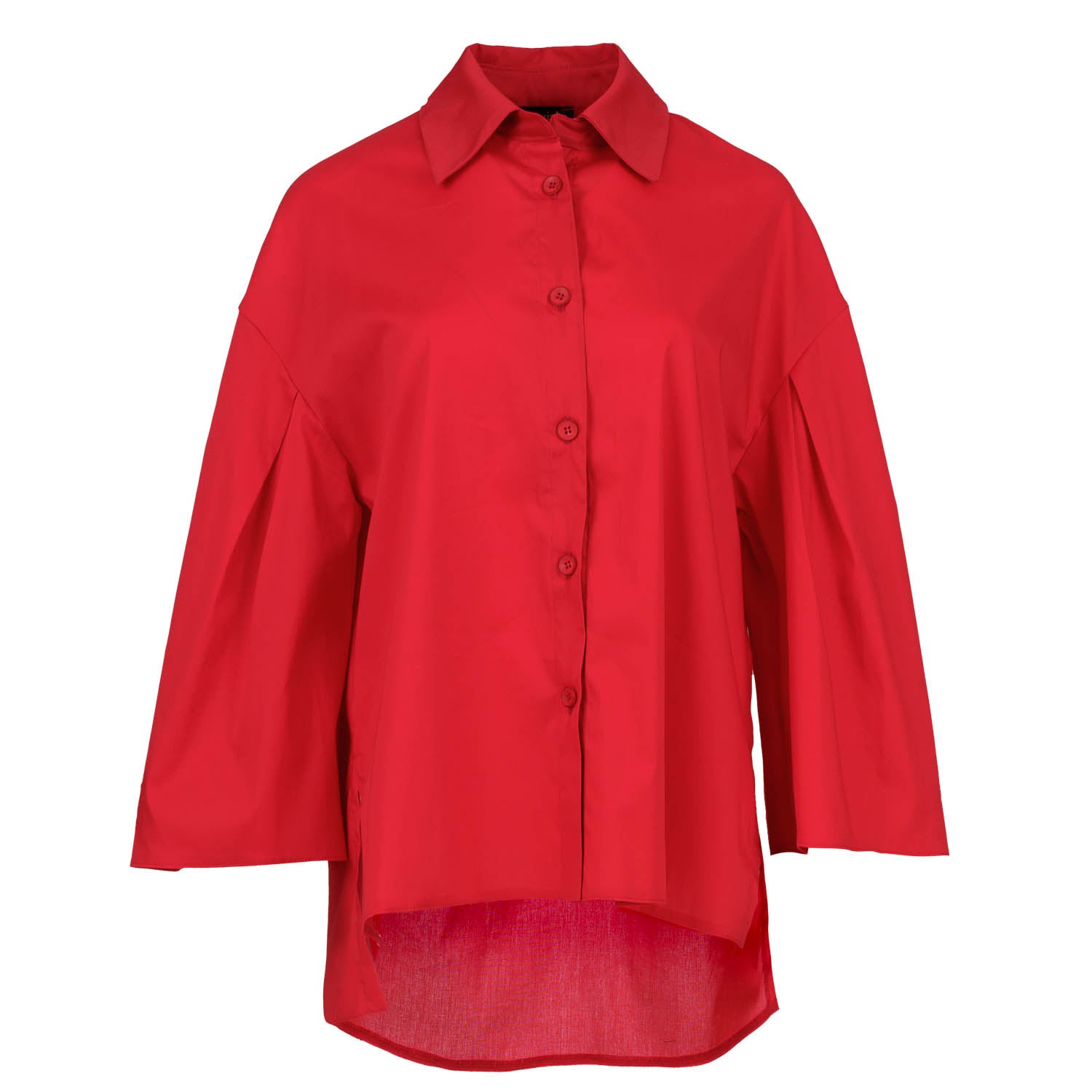 Conquista Women's Red Wide Sleeve Blouse In Red