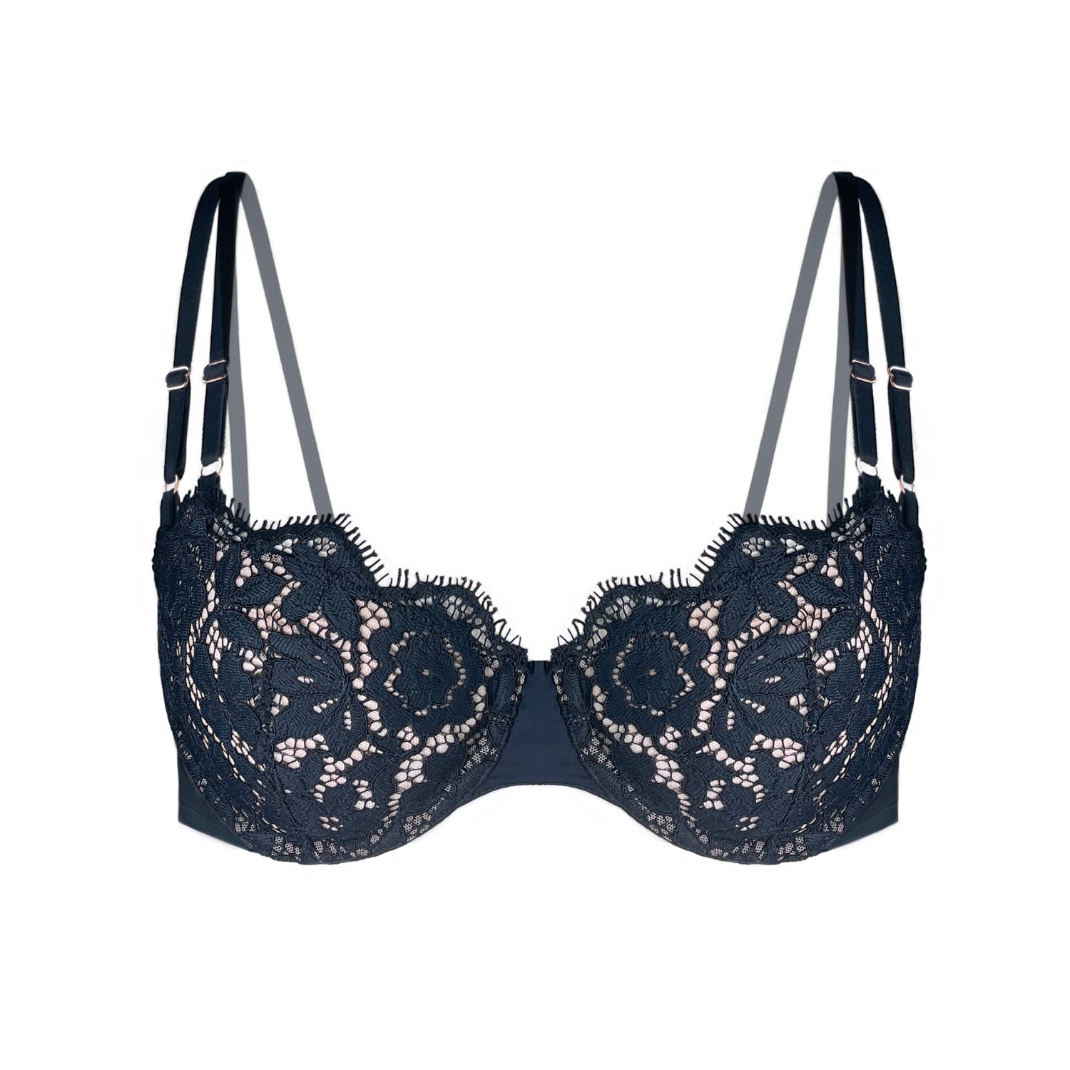Monique Morin Lingerie Women's Frisson Balconette Bra Black In Black