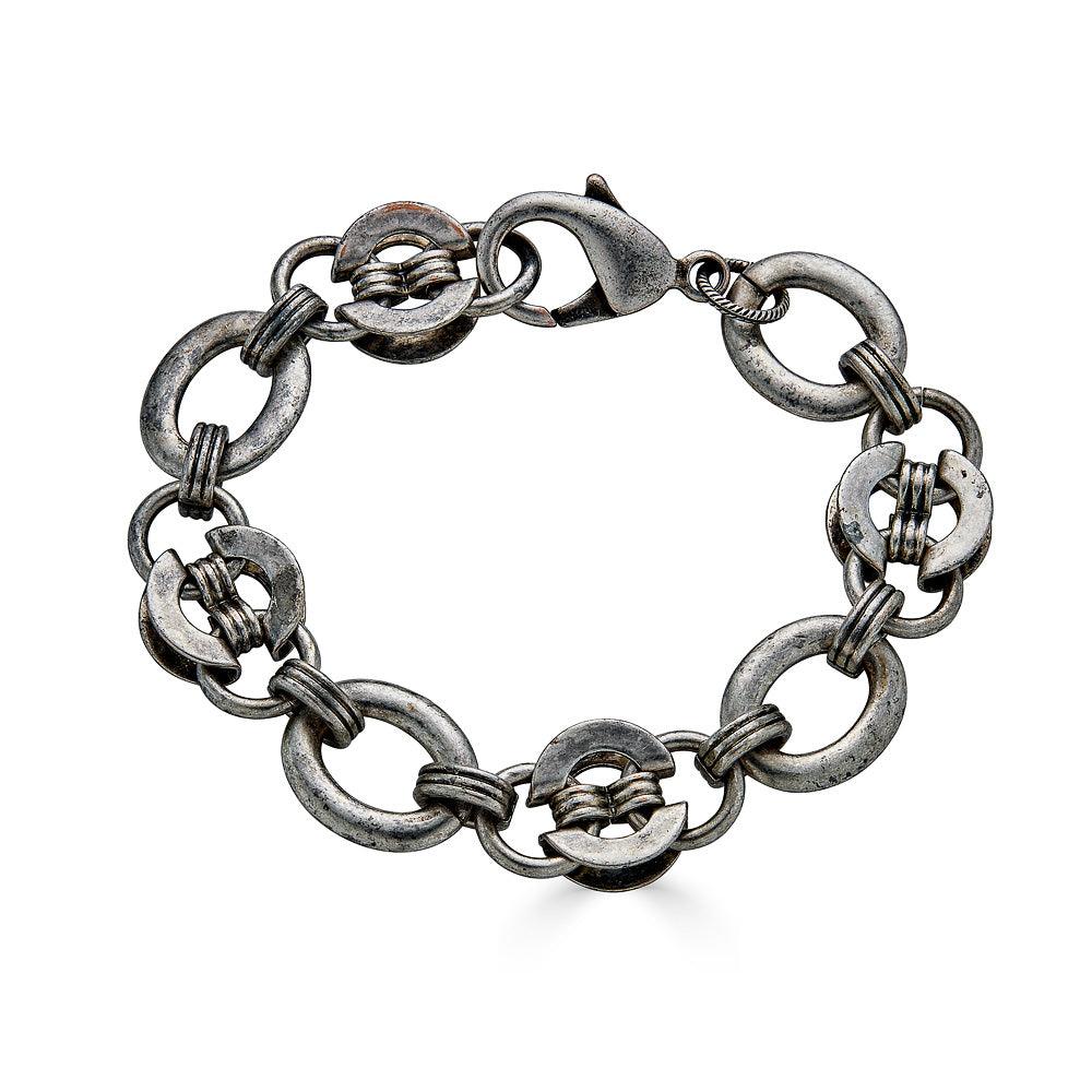 Loni Paul Jewelry Women's Antique Silver Mixed Chain Link Bracelet In Silver
