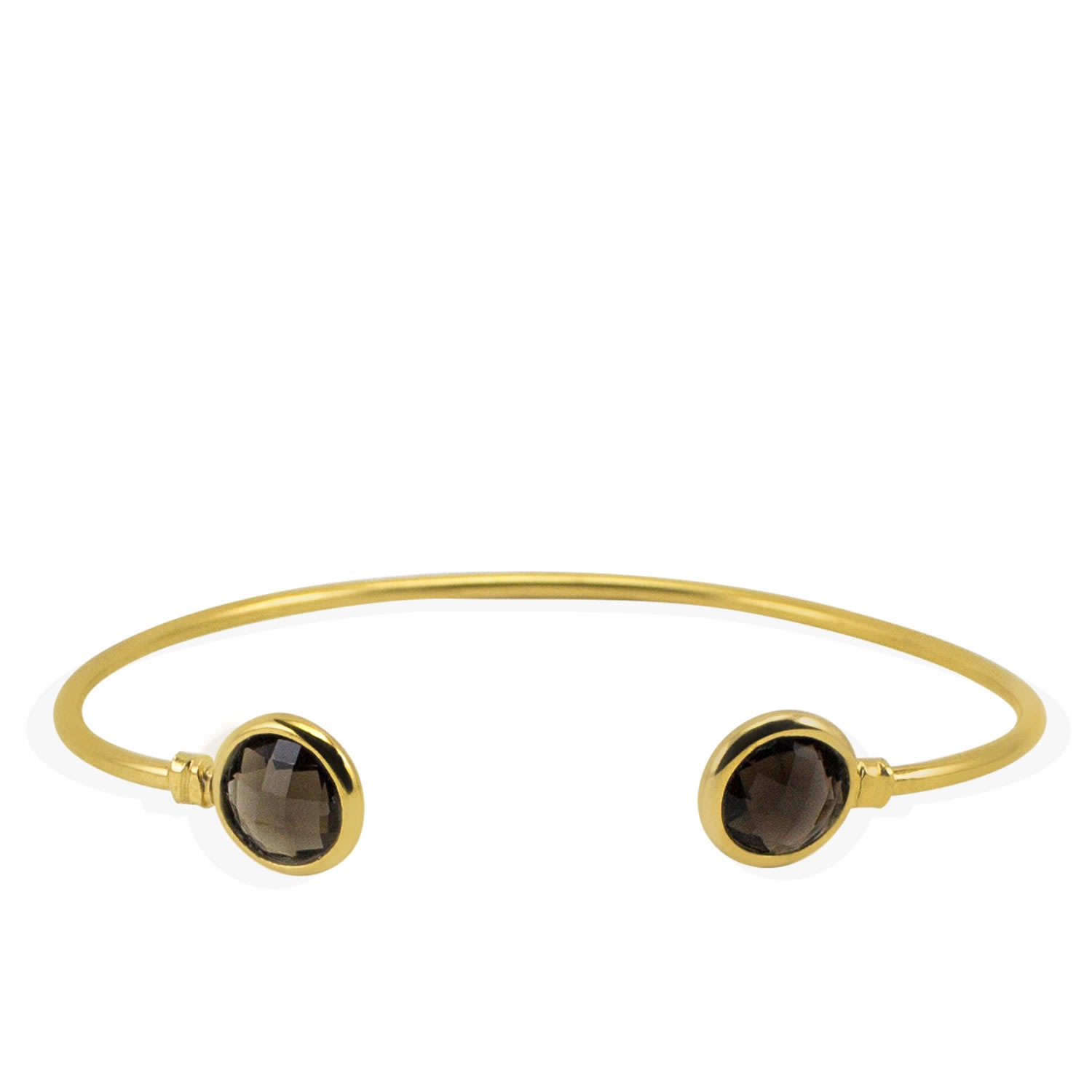 Women’s Brown / Gold Brio Smoky Quartz Gold Cuff Bracelet Vintouch Italy