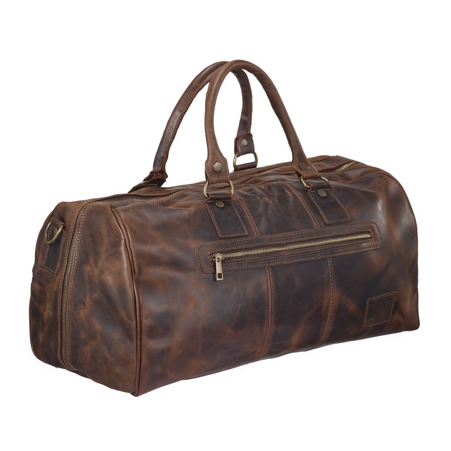 Bedroom Athletics Men's Giannini - Large Distressed Leather Weekend Holdall Bag - Brown In Brown