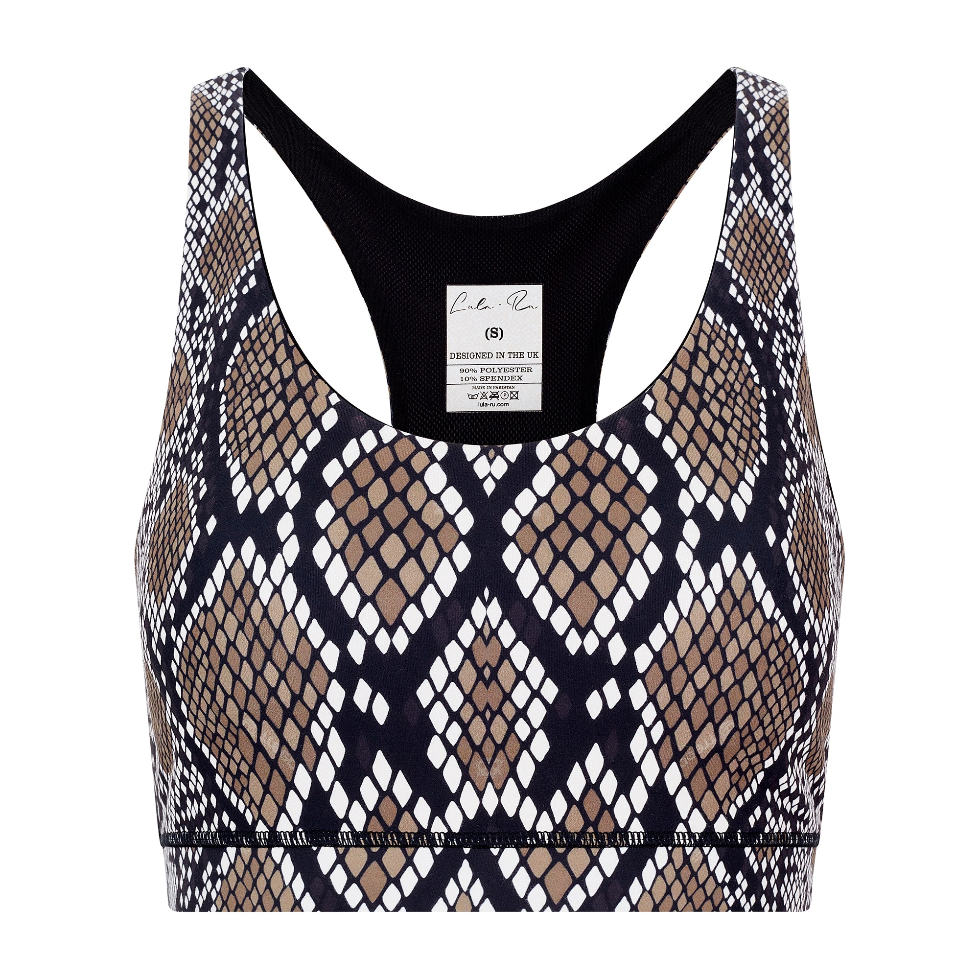 Lula-ru Women's Neutrals Sports Bra - Neutral Snake