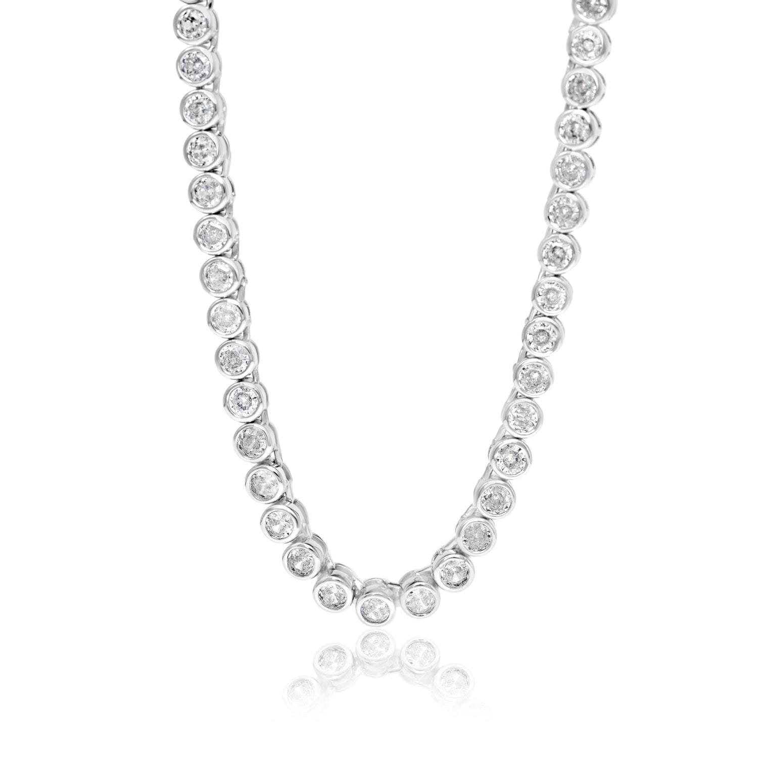 Shymi Women's Four Mm Bezel-set Classic Round Tennis Necklace - Silver