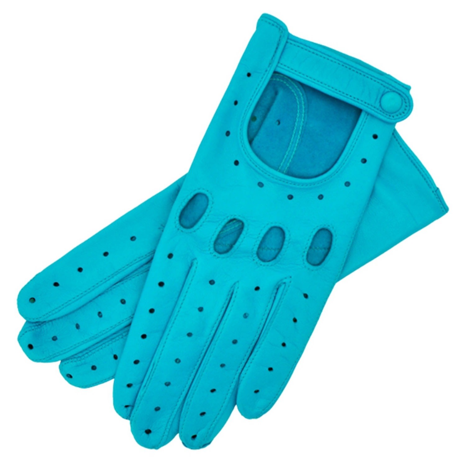 1861 Glove Manufactory Blue Messina - Women's Leather Driving Gloves In Azzuro In Blue