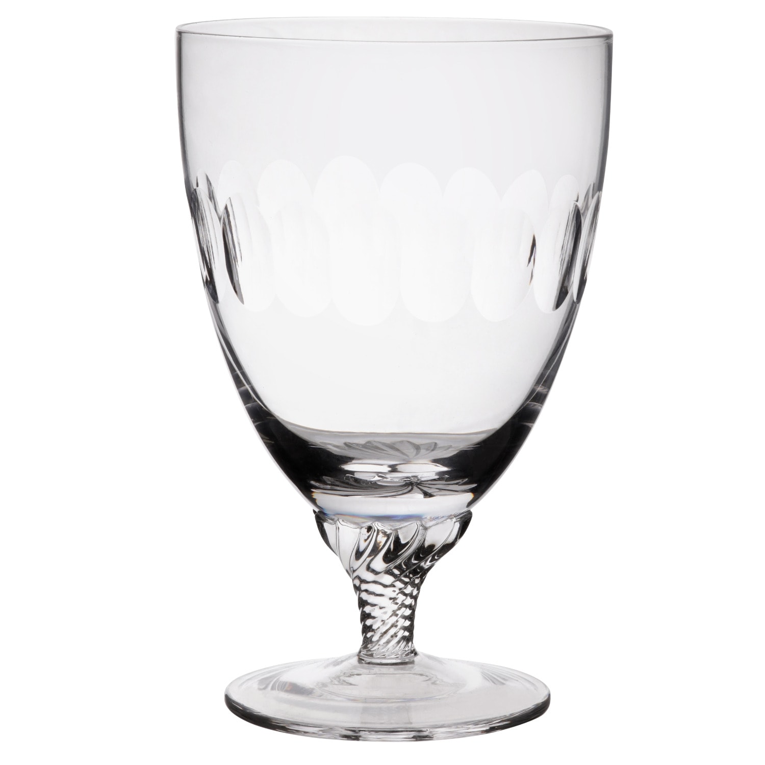 Six Hand-Engraved Crystal Bistro Wine Glasses With Lens Design The Vintage List