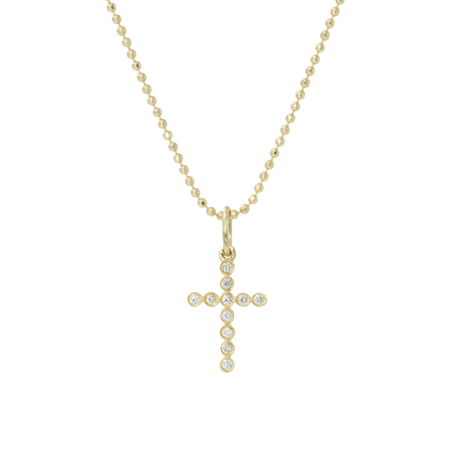 Women’s 14K Diamond Cross Necklace - Mini Kamaria