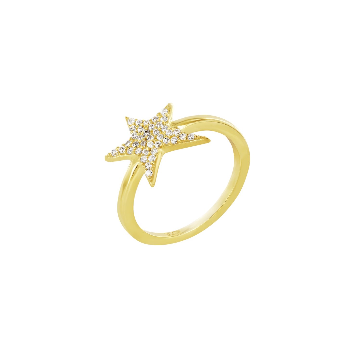 Women’s Zephyr Star Ring Gold Vermeil Wolf and Zephyr