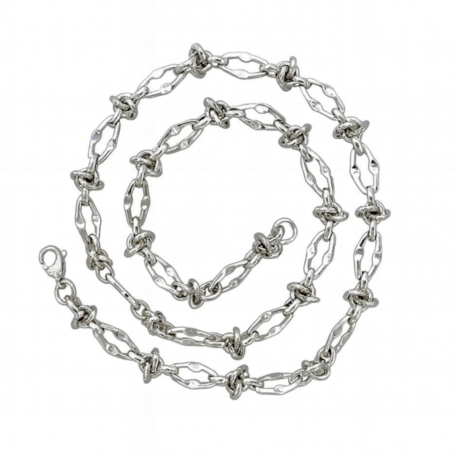 Jagged Halo Jewelry Women's Barbed Love Knot Necklace Silver In Metallic