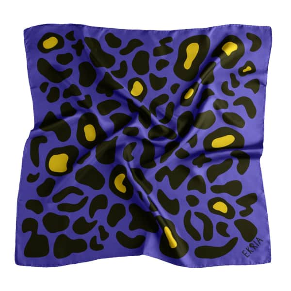 EKRIA Animal Print Scarf Ultramarine Large